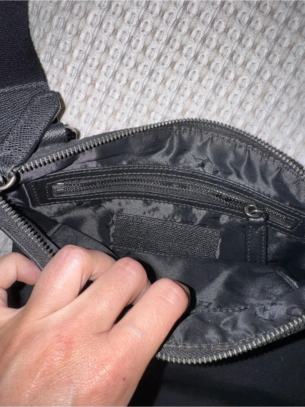 Burberry Black Nylon and Leather Messenger Bag